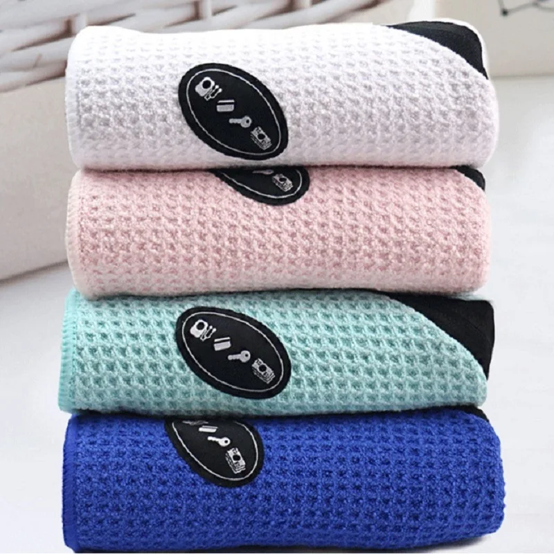 Waffle Checks Microfiber Sports Towel with Zipper Pocket 30*110cm Quick Dry Swimming Camping Travel Gym Yoga Golf Towels Fitness