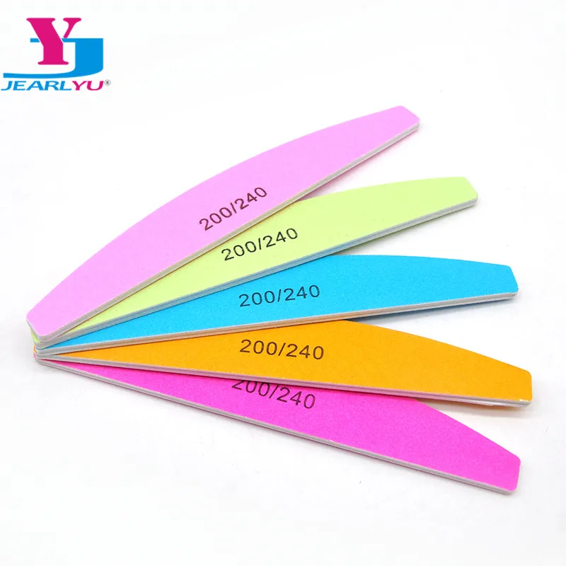 

5Pcs Colorful Nail Files Buffer Washable Sanding Nails File Polish 200/240 Manicure Pedicure Nails Accessories Buffing Art Tool