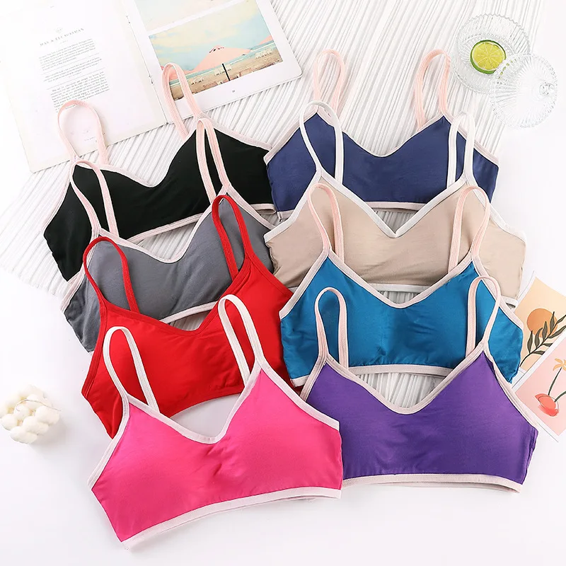 New Women\'s Cotton Underwear Tube Tops Sexy Color Matching Bra Fashion Sports Comfort Tank Up Girl Suspender Underwear  Lingerie