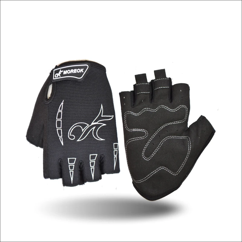 MOREOK Polyester Shock-proof Sponge Sport Racing Summer Half Finger Mtb Bicycle Bike Cycling Gloves for Men  Women