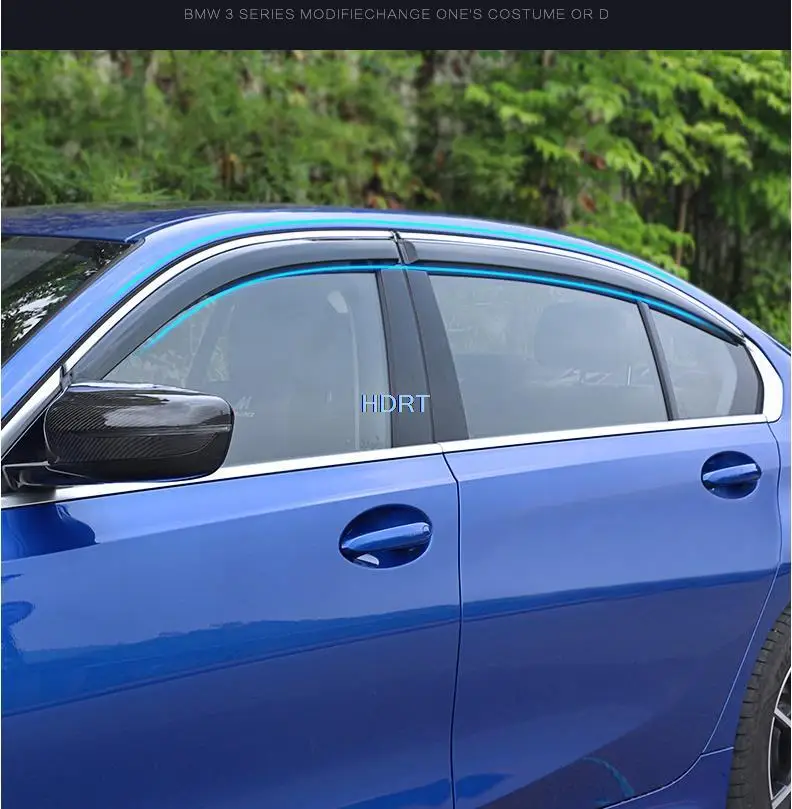 For BMW 3 Series 2020 Car brachyaxis Window Sun Rain Shade Visors Shield Shelter Protector Cover Trim Frame Sticker Accessories