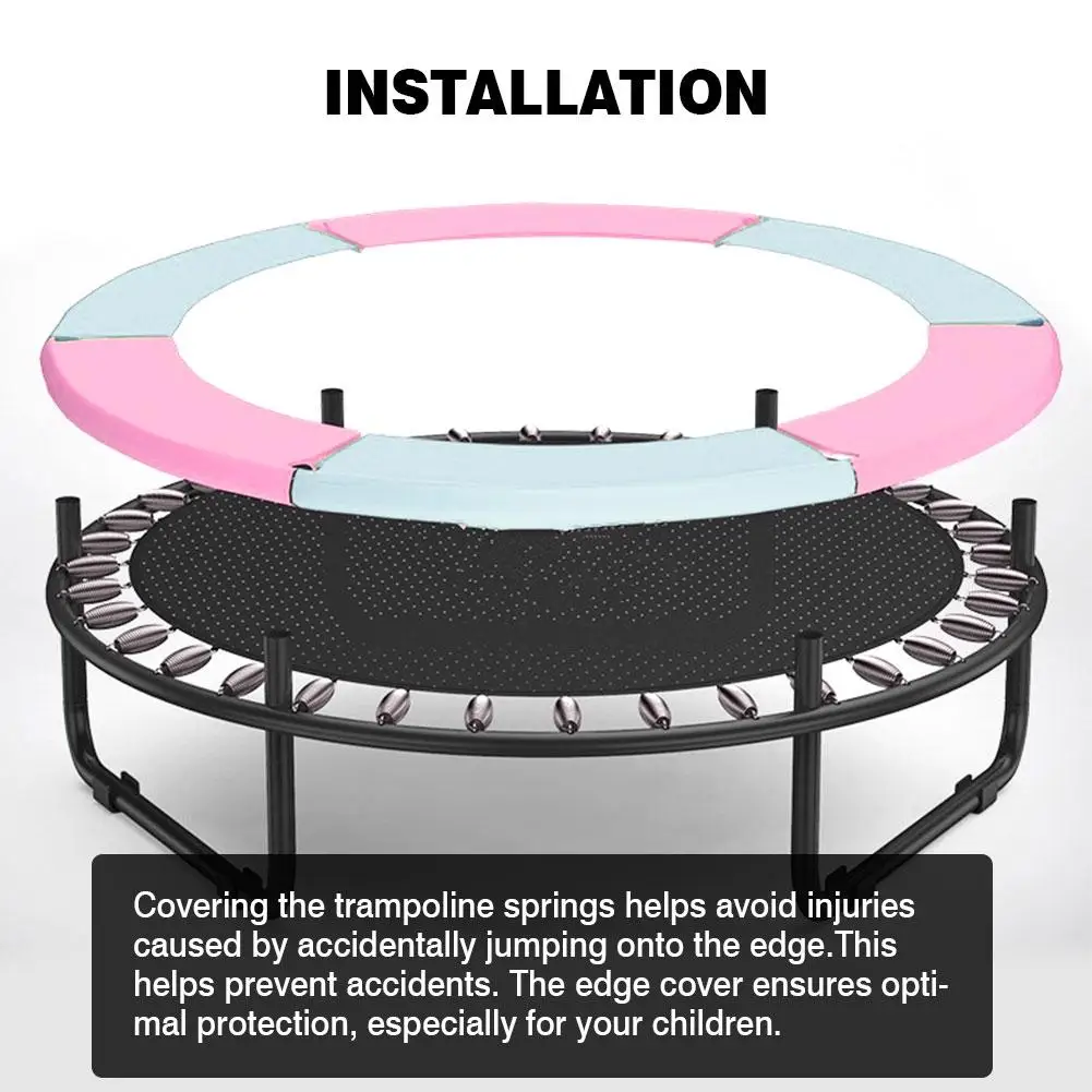 1.4m/1.5m Trampoline Spring Cover Edge Protection Pad Round Replacement Safety Pad Indoor Outdoor Kids Trampolines Accessories