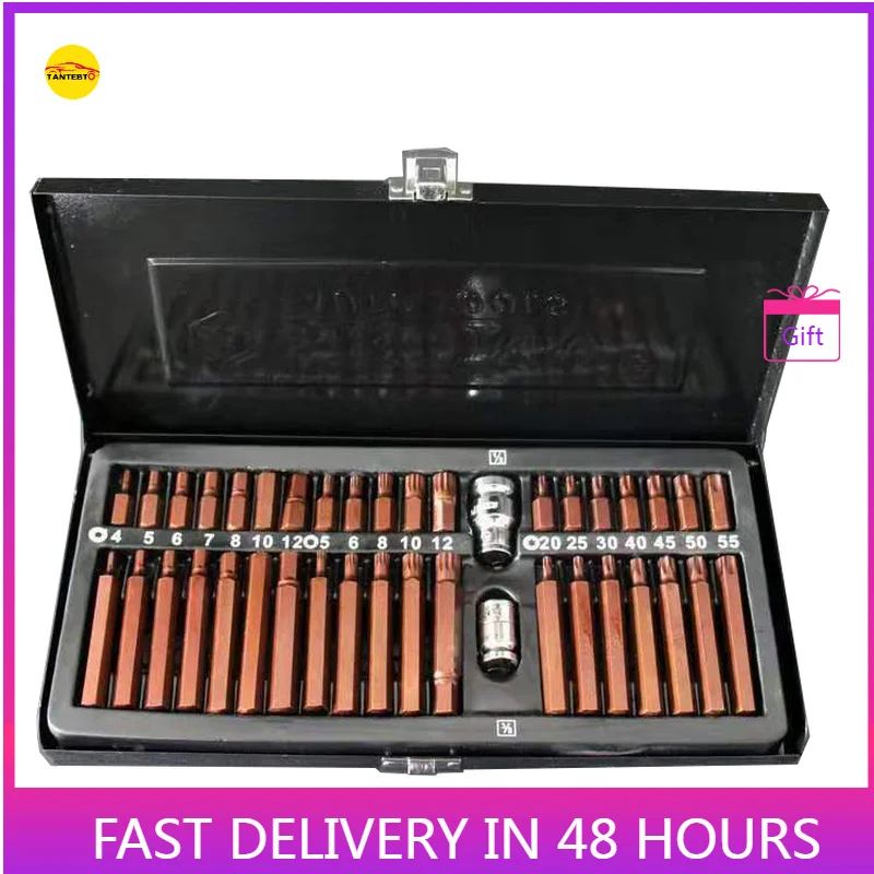 40Pcs Professional Cooper Plated S2 Impact SocKet Bit Set