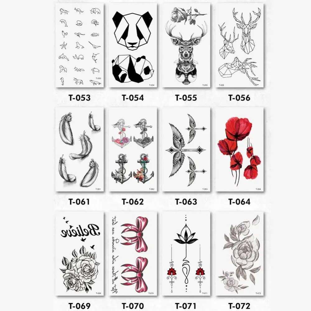 Cute Temporary Tattoo For Women Art Tatoo Cheap Goods Henna Cool Things Anime Rose Panda Hummingbird Fake Art Stickers Makeup