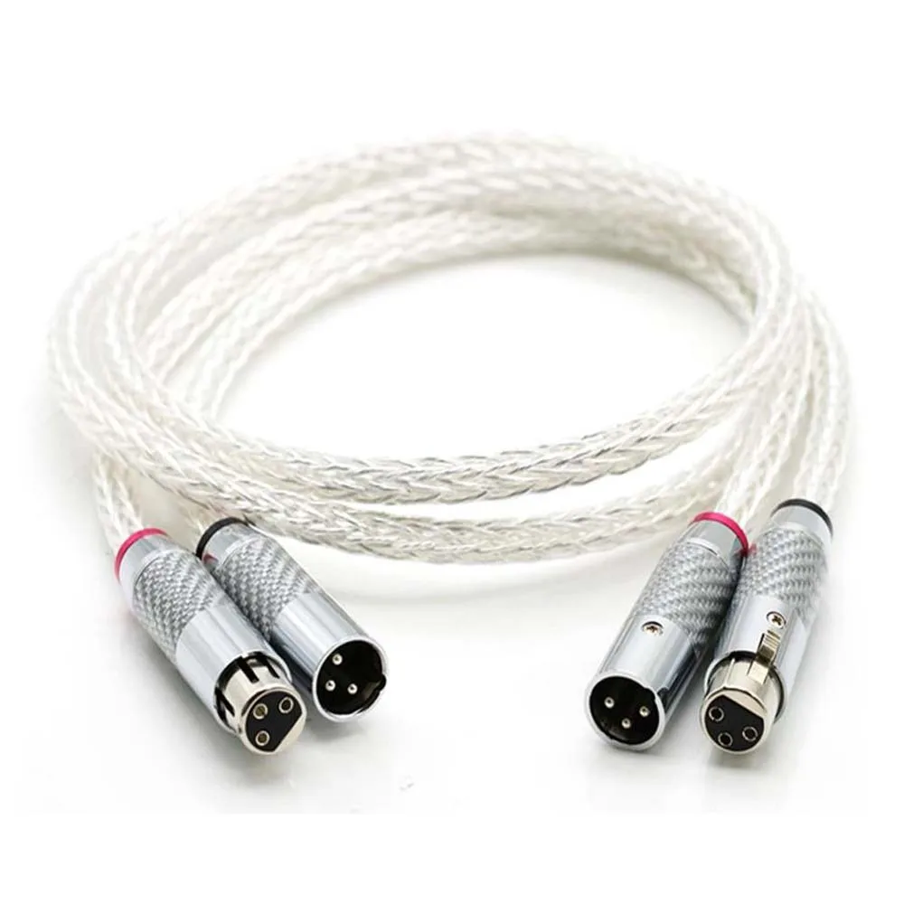 

Hi-End 8AG Silver Plated OCC 16 Strands Audio Speaker Bulk Cable With Carbon Fiber 3pins XLR Balanced cable,xlr connector,audio