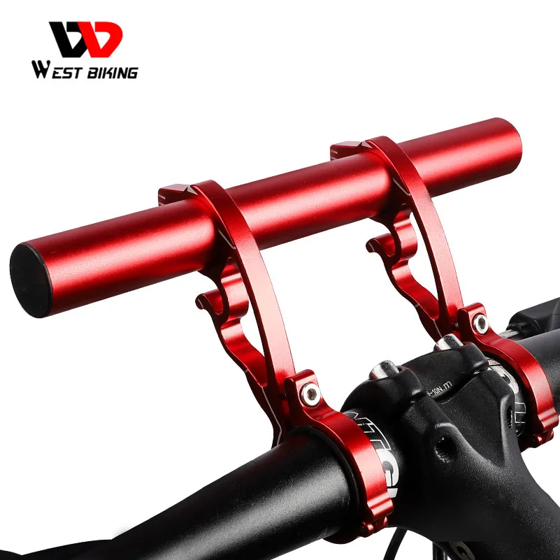 OVEST MOUNTAIN Bike Della Bicicletta Della Lega/Manubrio In Carbonio Extender Lampada Della Bici Del Supporto 20-32MM Singolo Tubo Bar Stand Lampada