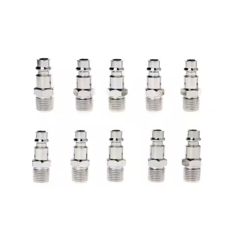 1pcs Euro Air Line Hose Fitting Air Compressor Connector Quick Release Coupler Plug Socket Connector 1/4Inch BSP Male Thread