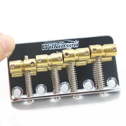 1set Electric Guitar Bridge 4 string Bass Bridge Brass Saddles Steel Plate Precision Wilkinson WBBC