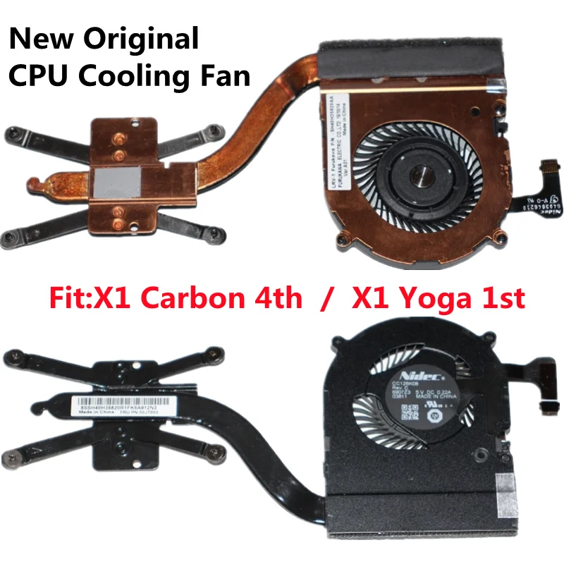 New Original CPU Cooler Cooling Fan for Lenovo ThinkPad X1 Yoga 1st X1 Carbon 4th Gen 2016 Heatsink 00JT800 01AW976