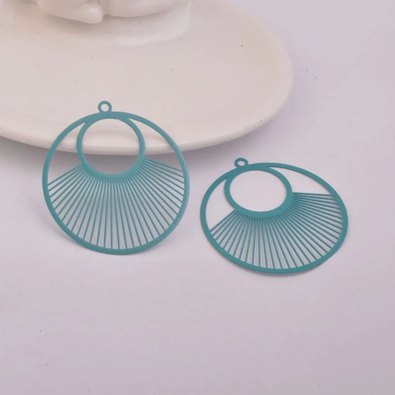 30 Stück AB5957 40*43mm Großer Runder Stempelanhänger aus Messing mit Filigran-Motiv, Wasserzeichen-Anhänger, Schmuck- und Ohrring-Zubehör – Detail 6