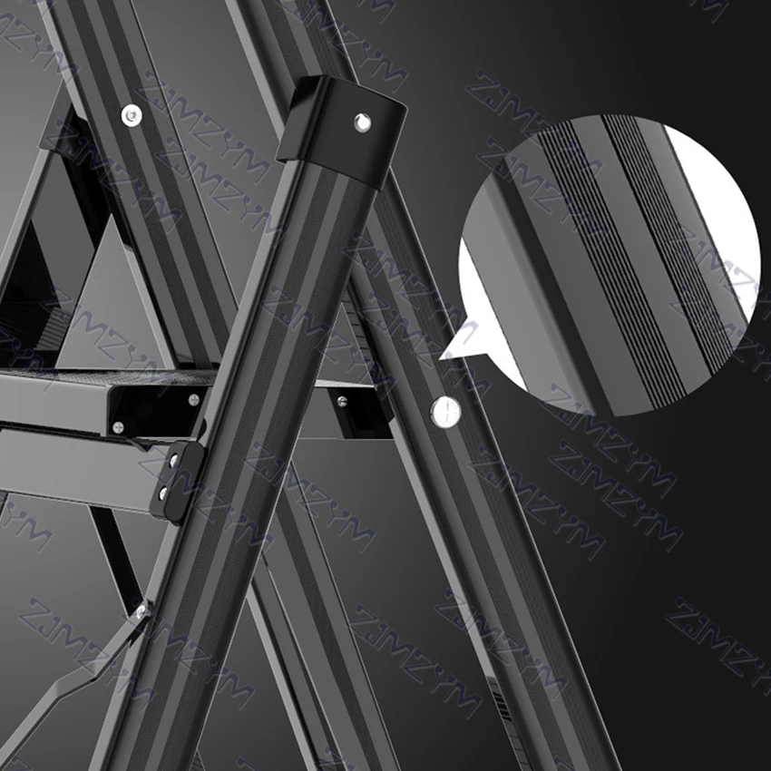 อลูมิเนียมอัลลอยด์หนาบันไดในครัวเรือน3-Step บันไดพับในร่มโกดัง Telescopic Climbing บันได Herringbone บันได