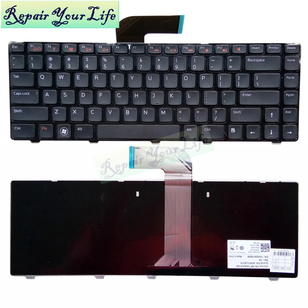 0X38K3 Arabic US English Keyboard for Dell Vostro 3560 3460 1540 2520 3350 3450 N4110 V131 XPS L502X X38K3 Laptop PC Keyboard