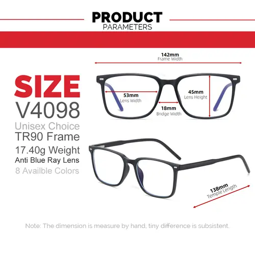 VIVIBEE Classic Square Blue Light Blocking Men Glasses Computer Gaming TR90 Black Anti Ray Eyeglasses Better Sleep Clear Eyewear - Image 6