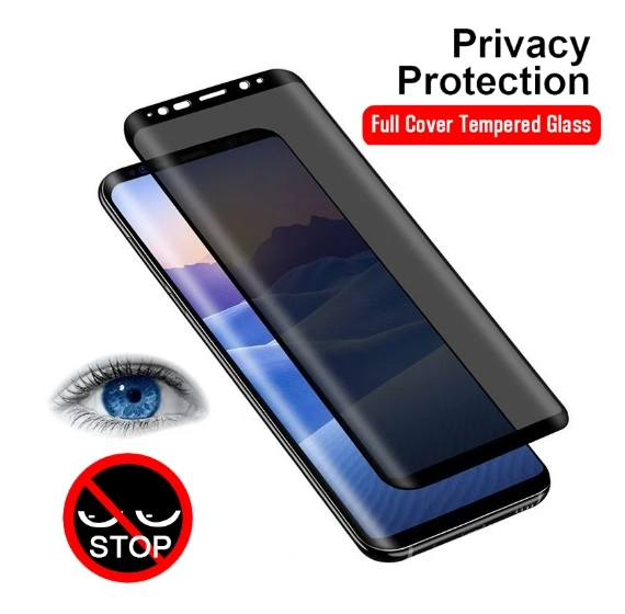 500PCS 3D Full Cover Tempered Glass For Samsung Galaxy S9 S8 S10 Plus S10E Note 8 9 Privacy Screen Protector Film DHL Free Ship