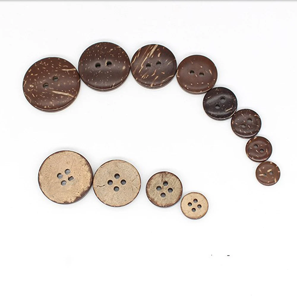 

Eco-friendly Round Coconut Shell Buttons 2 Holes 4 Holes Sewing Button 9mm-25mm DIY Apperal Needlework Crafts Accessories