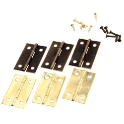 4pcs Hinges 34*32mm Iron Gold/Antique Bronze 4 holes Iron Decorative screw Vintage Wooden Jewelry Box Cabinet Furniture Fittings