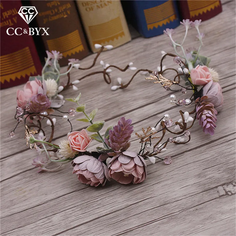 CC Hairband Headband Crown Tiara 100% Handmade Wedding Hair Accessories For Women Bridal Bridesmaids Engagement Beach Gift 2826