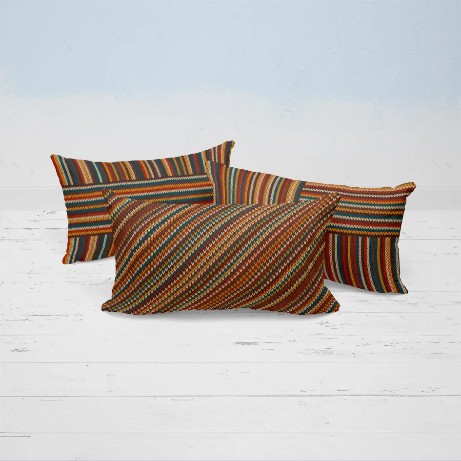 Scandinavian Boho Bohemian Knitting Stripe Plaid Terrace Cushion Sofa Throw Pillow Case Cojin 30x50 Cover Living Room Decoration