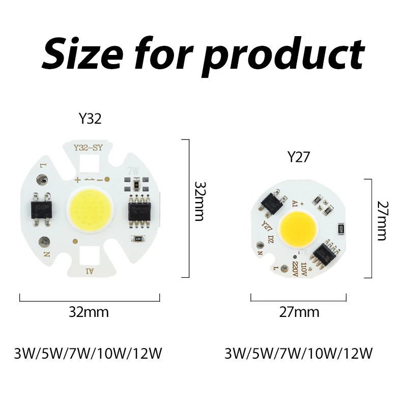 10 sztuk/partia COB LED Chip światła 220V reflektory lampa 3W 5W 7W 10W 12W lampa dla DIY reflektor nie ma potrzeby kierowcy Matrix światła — zdjęcie 5