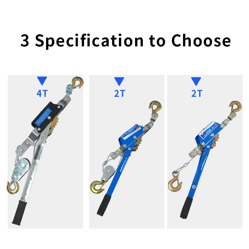 

Manual Lever Hoist HIgh Carbon Steel Wire Tightener Durable Antirust Multi-function Double Hook 1t/2t/4t Crane Wire Tighten Tool