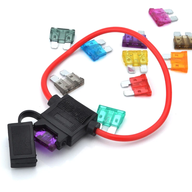 Car Splash Proof In-line Standard Blade Fuse Holder Box 5/10/15/20/25/30A Fuses Professional Installation