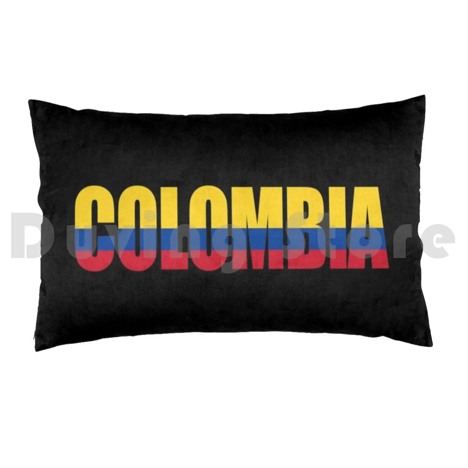 Colombia Word Flag Pillow Case Printed 50x75 Colombia Colombian Bogota South America Flag Country