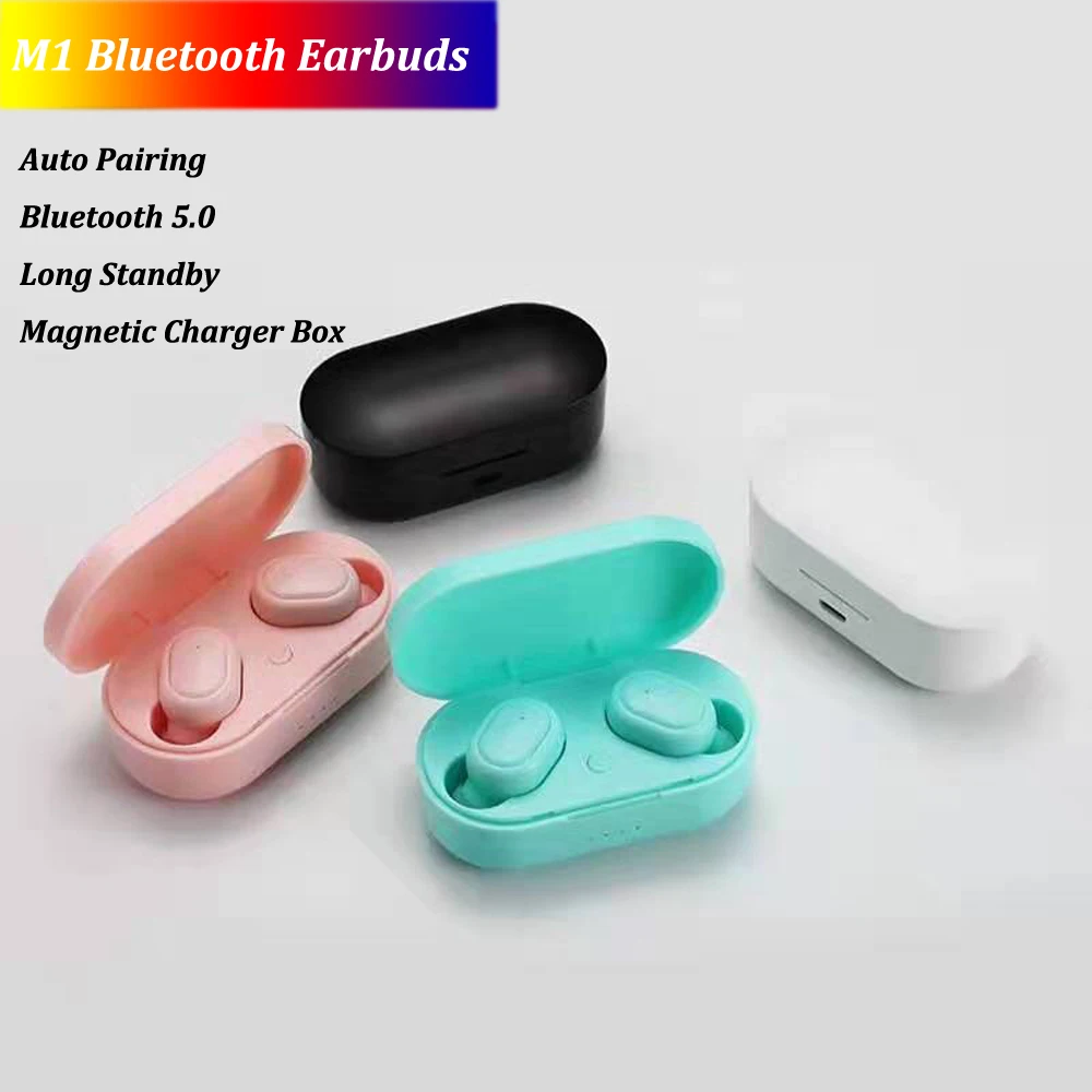 TWS M1 Tai Nghe Nhét Tai Bluetooth-Tai Thể Thao Mini Thật Tai Nghe Không Dây Tai Nghe 5.0 Tự Động Ghép Nối Dài Giờ Chơi PK I14 i18 I10 Bởi Công Ty DHL