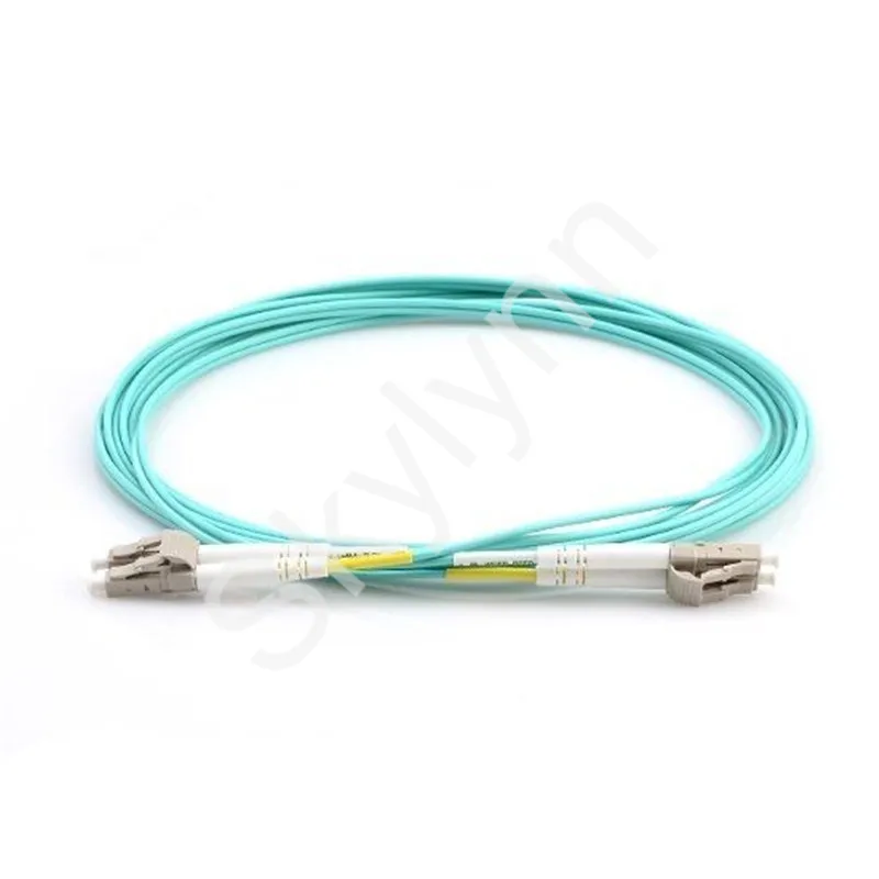 Imagem -03 - Cabo de Remendo da Fibra Ótica de Skylynn 50 Peças Bolsa lc Upc-lc Upc Om3 Duplex 3.0 mm Aqua Lszh Jacket Jumper Cabo 1m 2m