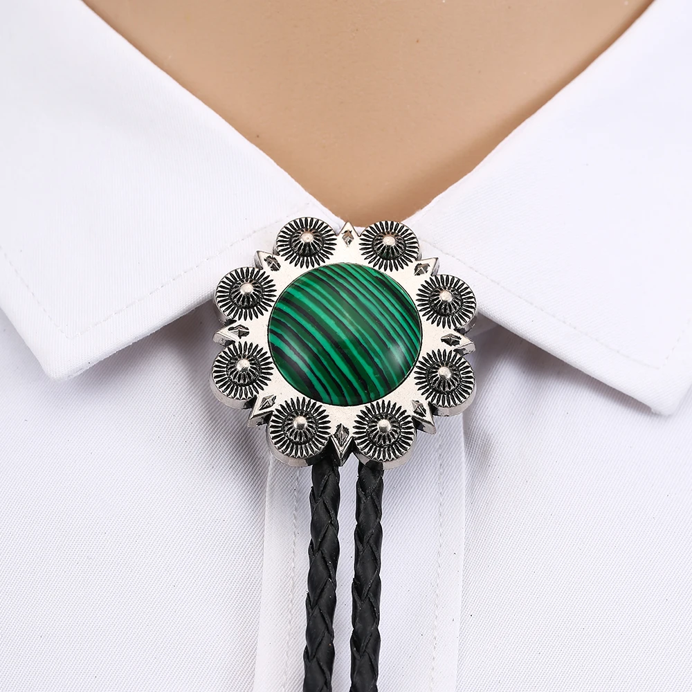 Accesorios de Metal, collar de cuero, cuerda hecha a mano, lazo BOLO para hombres