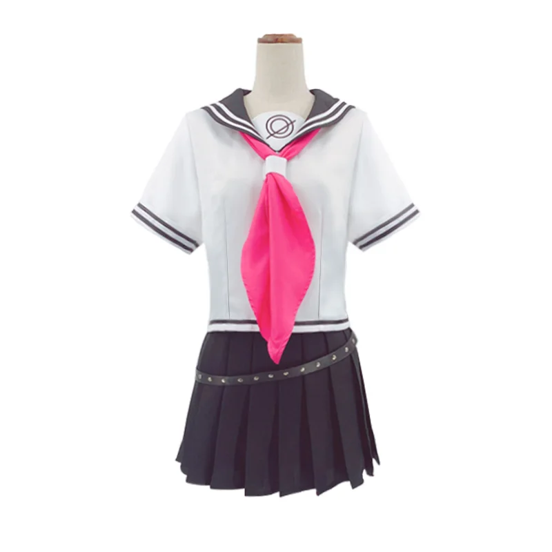 

2020 Ibuki Mioda Cosplay Custome Dangan Ronpa 2 Goodbye Despair Shirt Dress Long Wig School Girl JK Uniform Skirt Set Halloween