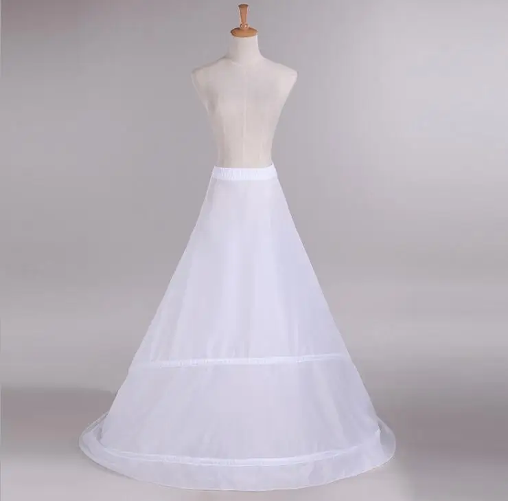 Petticoat com trem branco 2 aros underskirt crinoline para vestido formal de noiva em estoque barato acessórios de casamento