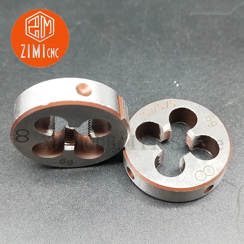 2pcs M10×0.75 round die M10*0.75 right-handed circular tapping mold hand tool set 0.75mm fine teeth