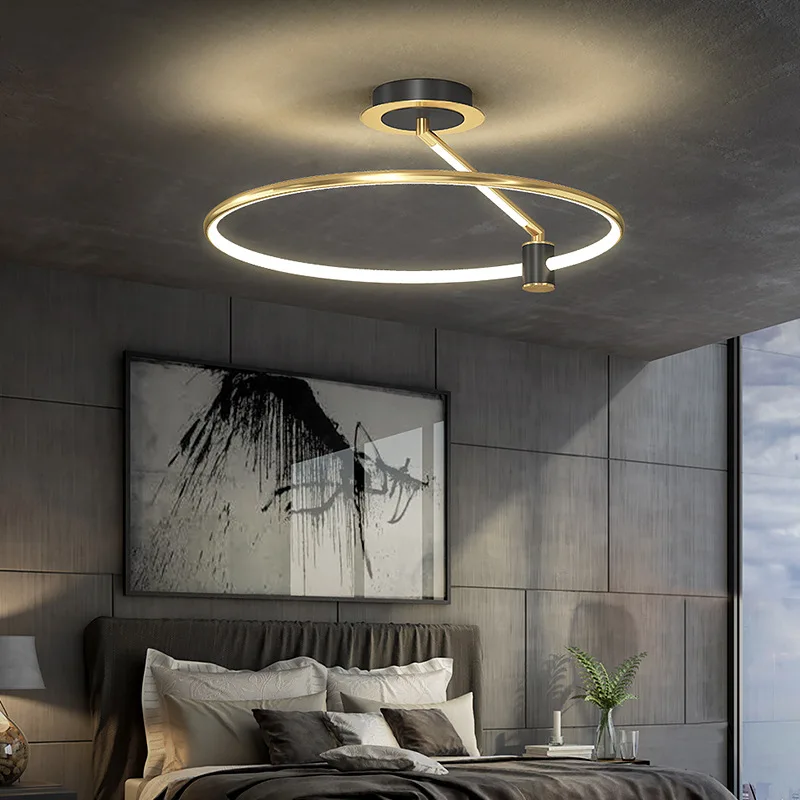 

Minimalist Bedroom Ceiling Lamp Modern Ring LED Ceiling Lamp Creative Nordic Style Master Bedroom Study Room Led Lights for Room