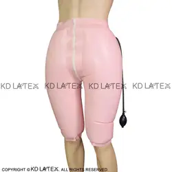 Pink And Black Inflatable Sexy Latex Long Leg Boxer Shorts With Zipper Rubber BoyShorts Underpants Underwear Pants DK-0111