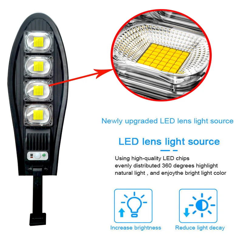 Luz LED Solar de 1000000 lúmenes para exteriores, lámpara de calle con Control remoto, impermeable, de pared, para jardín, 500W, 2000W, 6000W