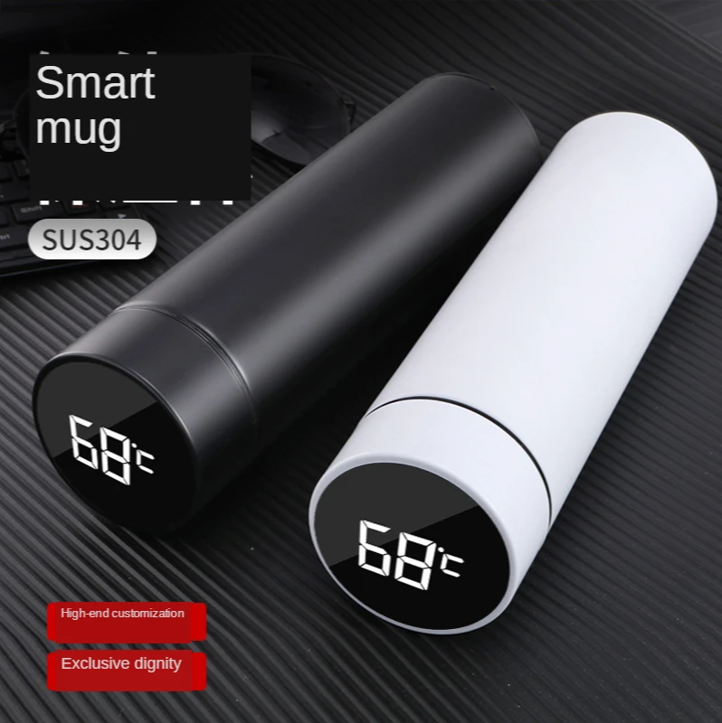 

New Car Stainless Steel Vacuum Flask Portable Smart Thermometric Water Bottle Fashion Travel Sports High-grade Vacuum Flask