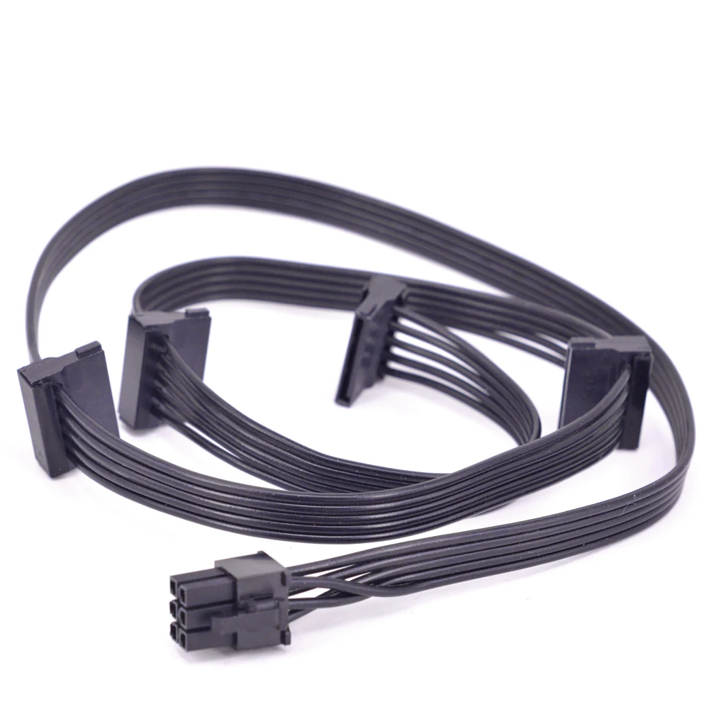 6 Pin 1 to 2 3 4 SATA 15Pin Power Supply Splitter Cable Port Multiplier for Seasonic FOCUS PLUS KM3 XP2 XM2 XP3 X Series