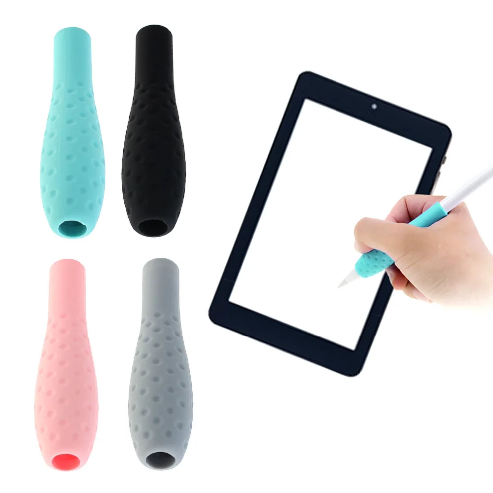 Silicone Ergonomic Grip Holder Protective Sleeve Skin Cover Case Accessories for Apple Pencil iPencil iPad 9.7 10.5 12.7 inch