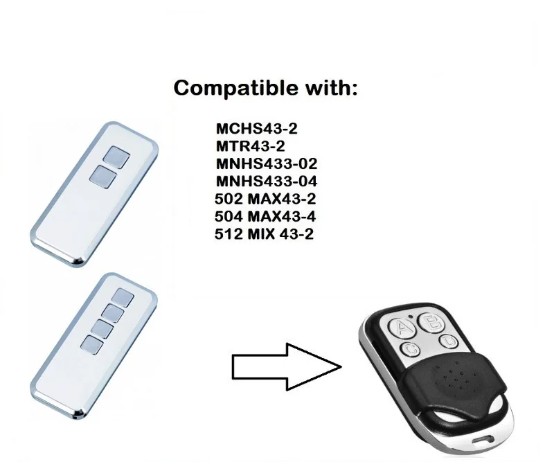 For NOVOTRON Novoferm 502 MAX Compatible Garage Door Remote Control 433.92MHz