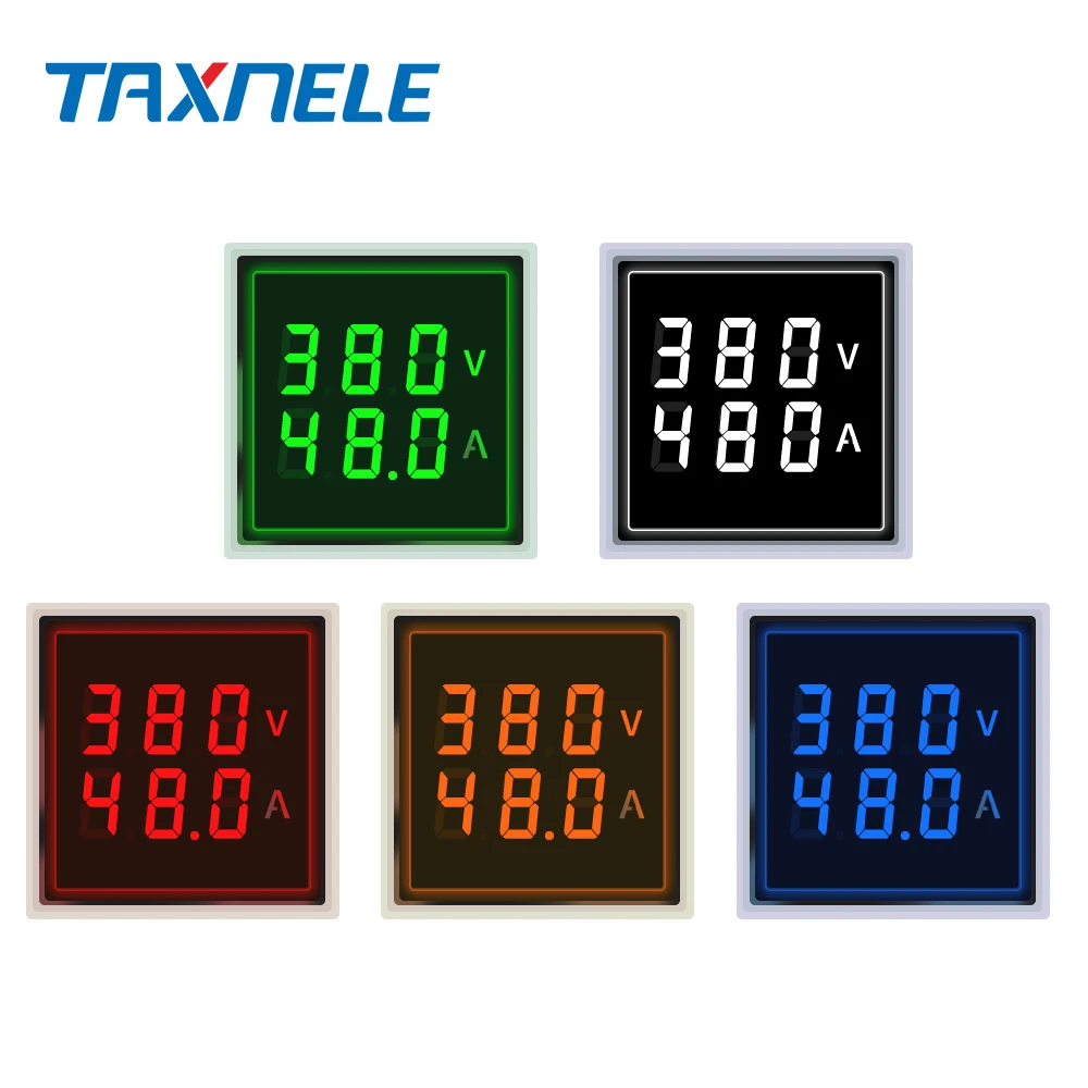 التيار المتناوب 60-500 فولت 1-100A LED الفولتميتر الرقمي مقياس التيار الكهربائي هيرتز هرتز أضواء الإشارة 220 فولت الجهد الحالي متر فولت أمبير تستر الكاشف