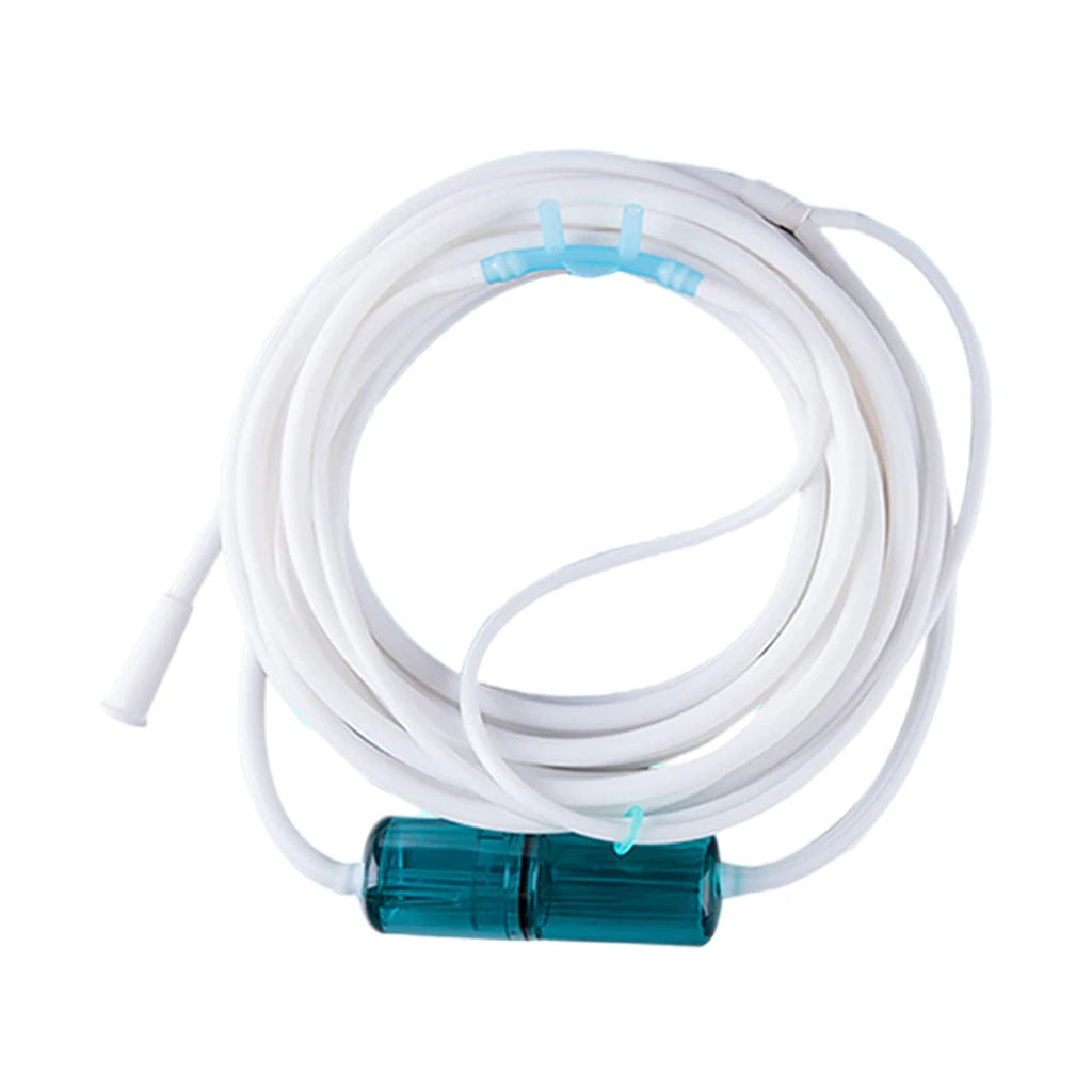 2M Silicone High-Flow Oxygen Nasal Cannula Oxygen Tube with Water Collector Standard Connector Straw Lightweight Tubing