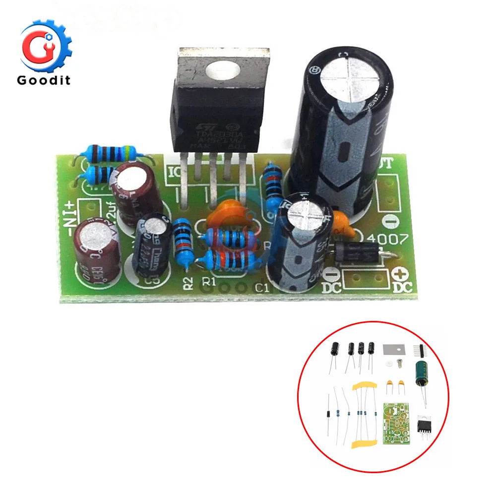 TDA2030A Electronic Audio Power Amplifier Board Module DC 9V-24V Mono 18W Computer Active Speakers DIY Kit