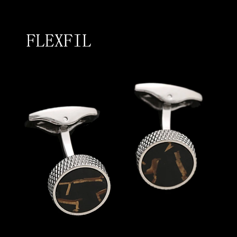 FLEXFIL Jewelry french shirt cufflink for mens Brand designer Cuffs link Button male High Quality H Luxury Wedding wholesale