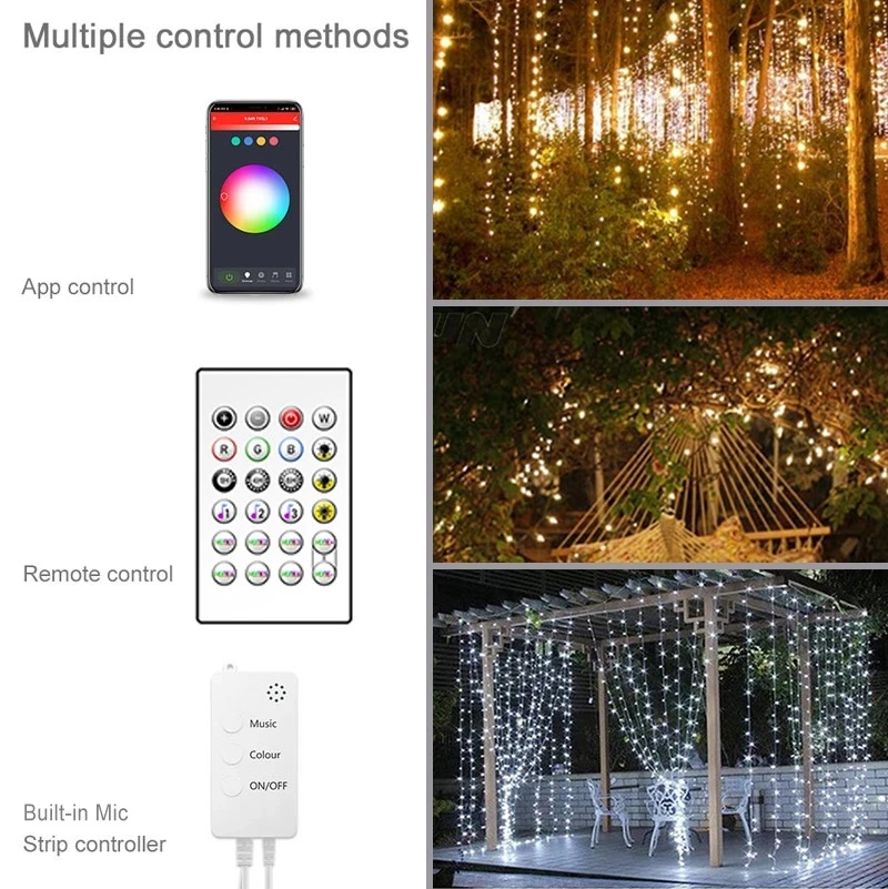 Globe Fairy Lights Outdoor RGB Garland LED String Light Festoon LED Light Christmas Tree Decor Smart Life With Alexa Google