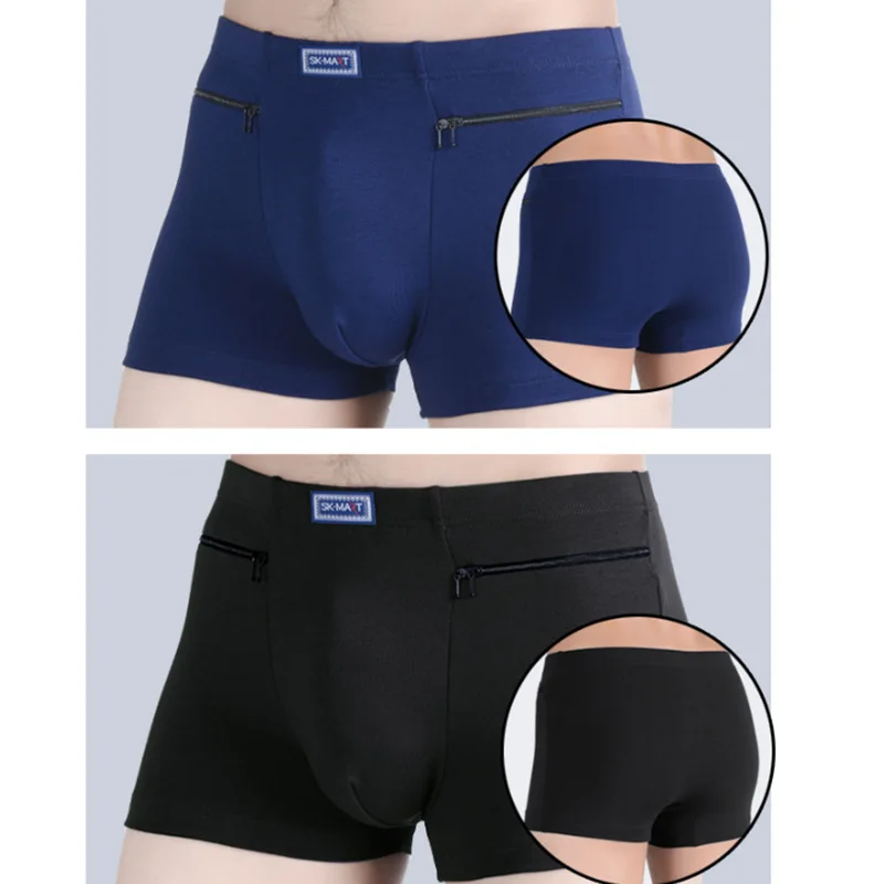 4pcs/lot Youpin Men's Underwear Cotton Double Pocket Zipper Anti-theft Panties Men Comfortable Breathable Winter Wear Male Boxer