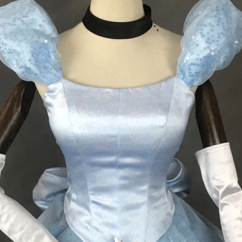 Qualidade superior princesa cinderela cosplay traje vestido para adulto feminino menina halloween festa de natal bola vestido