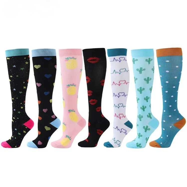 

Compression Stocking Animal Fruit Running Sport Socks Varicose Veins Blood Circulation Pressure Edema Compression Socks