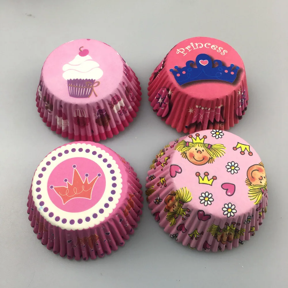 50X Birthday Cupcake Liners rainbow white cow zebra leopard animal Camouflage muffin baking Cup cake molds holder baby shower