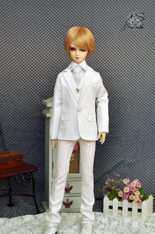 

1/4 1/3 BJD Outfits doll white suit clothing Accessories for BJD/SD ID72 Strong uncle,not include doll,shoes,wig and other E2606