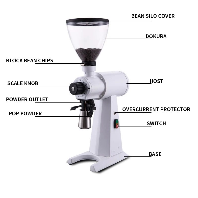 مطحنة القهوة C98PRO-DD بقدرة 1000 وات، مطحنة كهربائية تجارية كبيرة عالية الطاقة، مطحنة مسحوق الإسبريسو، مطحنة حبوب القهوة 220 فولت